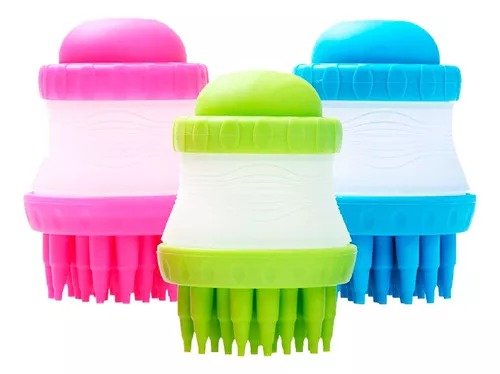 Lava Pelo Pet Escova Banho Cachorro Gato Dispenser Shampoo Cor Sortidas - Imagem 3